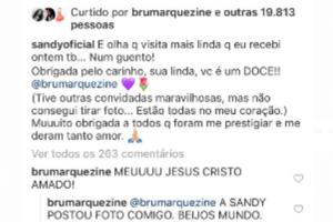 Bruna Marquezine surta ao ver que Sandy postou foto com ela - Reprodução/Instagram - Reprodução/Instagram
