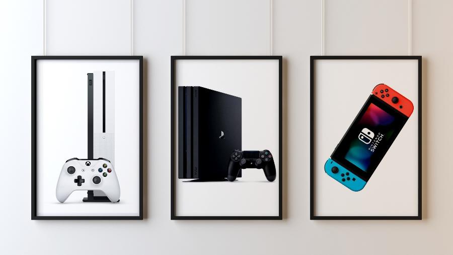 Xbox One, PS4 e até o Nintendo Switch podem ser opções para quem não vai entrar na nova geração de consoles tão cedo - Arte/UOL
