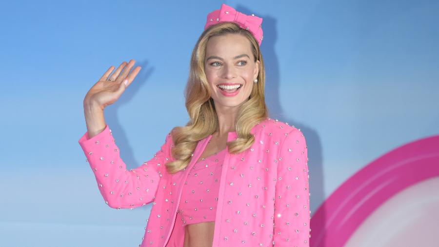 Margot Robbie em divulgação de "Barbie" em Seul - The Chosunilbo JNS/Imazins via Getty Images