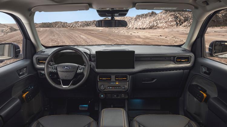 Interior da nova Ford Maverick Tremor; demais versões da picape chegam no 2º semestre Interior da nova Ford Maverick Tremor; demais versões da picape chegam no 2º semestre