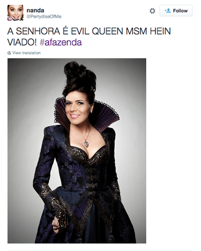 29.set.2015 - Mara Maravilha é considerada a "bruxa má" de "A Fazenda 8" - Reprodução/Twitter/PerrydiseOfMe