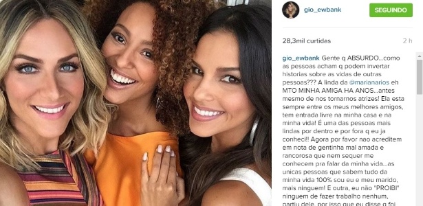 Giovanna Ewbank publica foto com Sheron Menezzes e Mariana Rios e rebate polêmica - Reprodução/Instagram/gio_ewbank - Reprodução/Instagram/gio_ewbank
