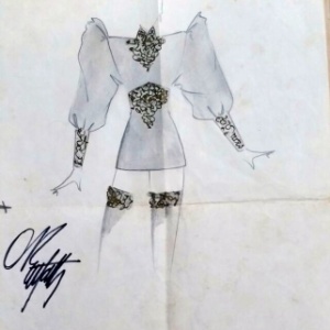 Desenho do figurino de Xuxa Meneghel aprovado pela diretora Marlene Mattos - Willis Ribeiro/Arquivo pessoal - Willis Ribeiro/Arquivo pessoal