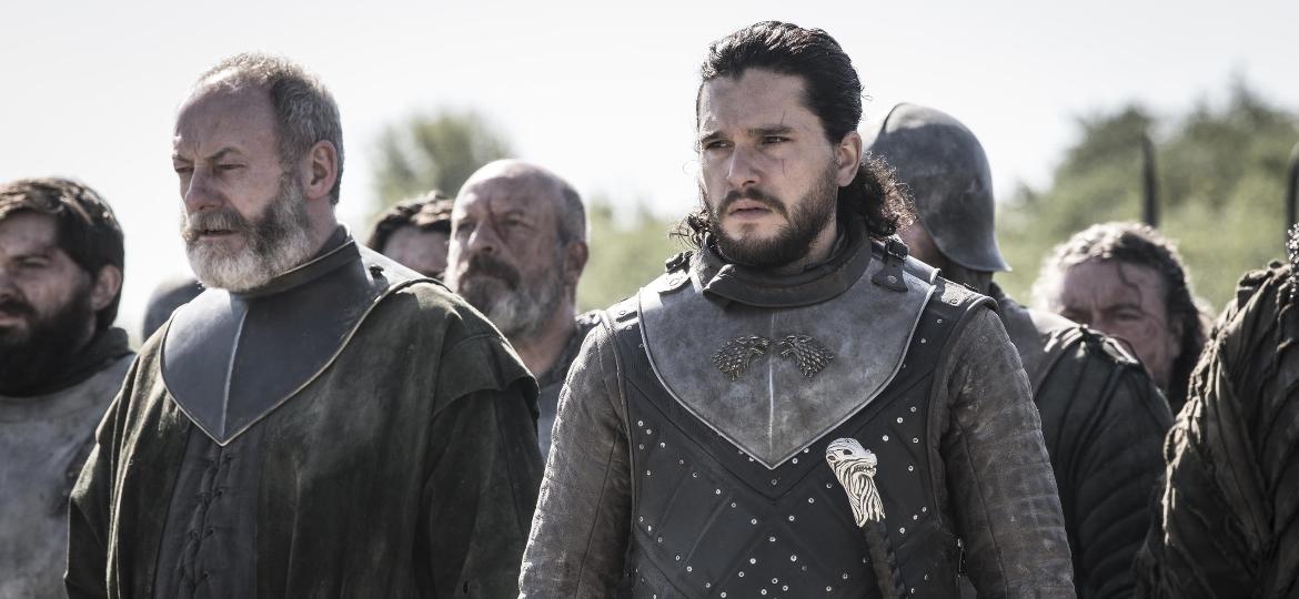 Jon Snow (Kit Harington) e Davos Seaworth (Liam Cunningham) em cena de "Game of Thrones" - Divulgação/HBO