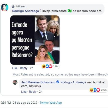 Print de Bolsonaro - Reprodução - Reprodução