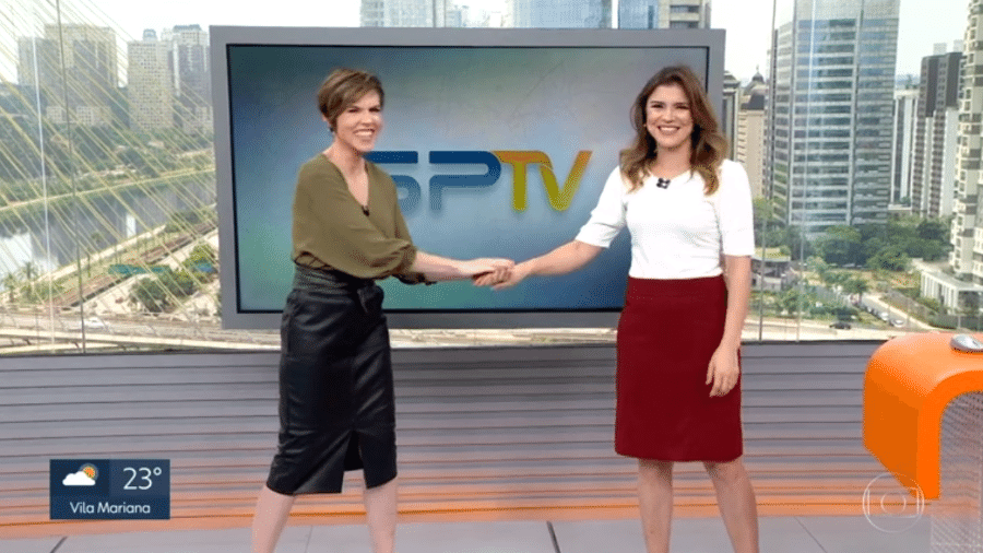 Glória Vanique e Eliane Marques no SP1, da Globo - Reprodução/TV Globo