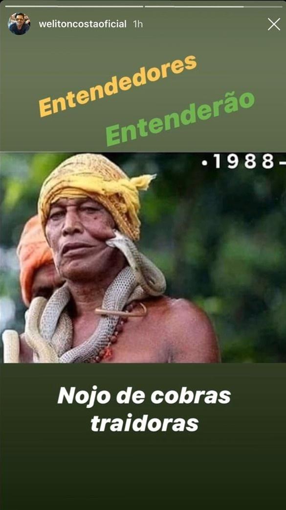 Em publicação, Weliton Costa envia indireta que Victória Villarim acredita ter sido direcionada a ela. - Reprodução/Instagram