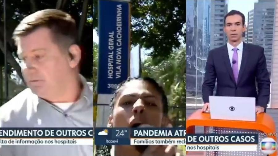 Mulher invade o SP1, da Globo, para xingar emissora e apoiar Bolsonaro - Reprodução/TV Globo
