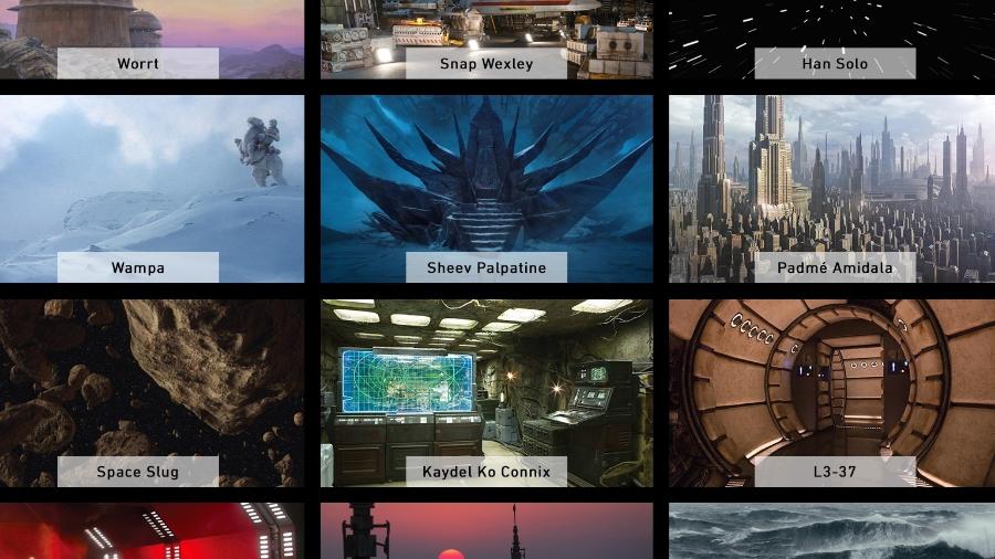 Alguns dos cenários disponibilizados no site oficial de "Star Wars" - Reprodução