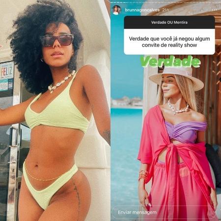Brunna Gonçalves revelou que já negou convite para um reality - Reprodução/Instagram