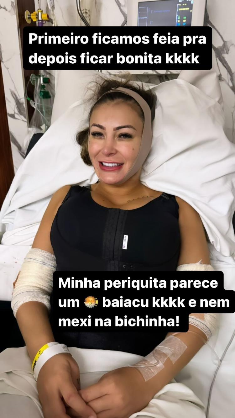 Andressa Urach fez desabafo sobre recuperação pós-cirurgias 