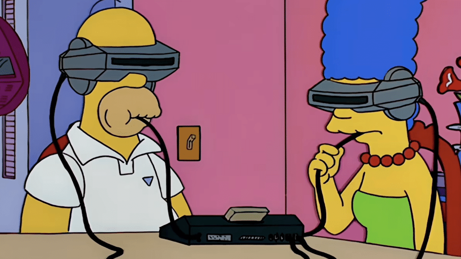 Homer e Marge se alimentam pela realidade virtual em episódio de Os Simpsons