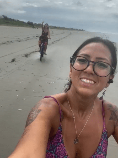 Thalita e Gabriela momentos antes do acidente Thalita e Gabriela momentos antes do acidente