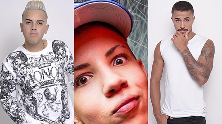 MCs G15, Don Juan e Livinho juntos no palco do Barra Music, em Jacarepaguá  - Montagem - Montagem