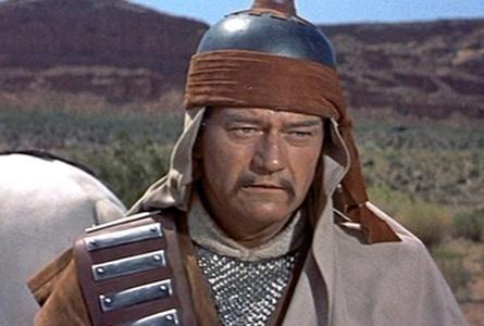 John Wayne em cena de "Sangue de Bárbaros" (1956) - Divulgação
