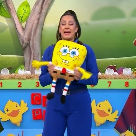 Silvia Abravanel e Bob Esponja - Reprodução/SBT - Reprodução/SBT