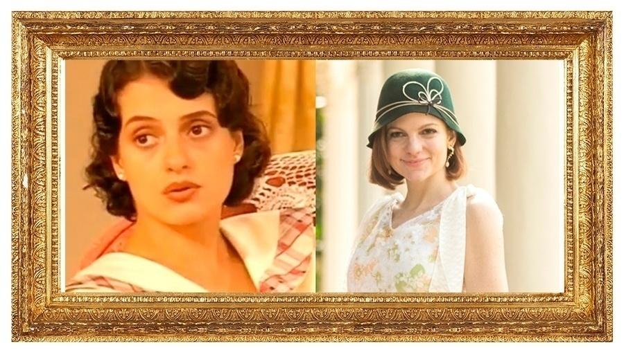 Olga, papel que foi de Denise Fraga, será vivida por Maria Eduarda de Carvalho - Reprodução/SBT/Globo/Raquel Cunha/Montagem UOL