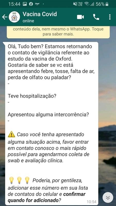 Vigilância estudo da Unifesp - Arquivo pessoal/Mariana Scolari - Arquivo pessoal/Mariana Scolari