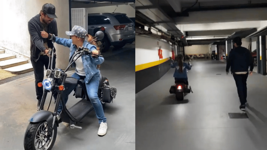 Fernando deixou a namorada, Maiara, se aventurar em sua nova moto - Reprodução/Instagram/@fernandozor