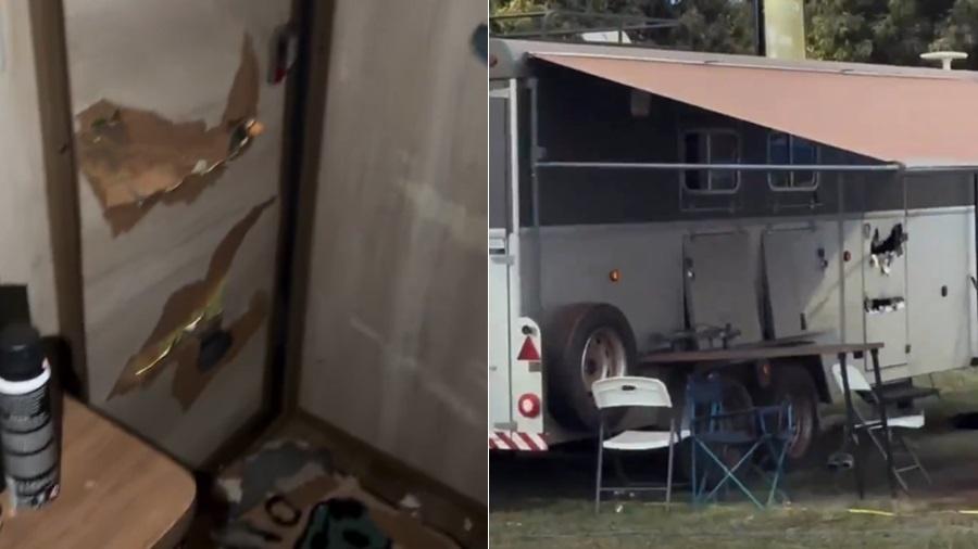 Confusão de influenciadores no camping de Barretos termina com agressão e trailer destruído