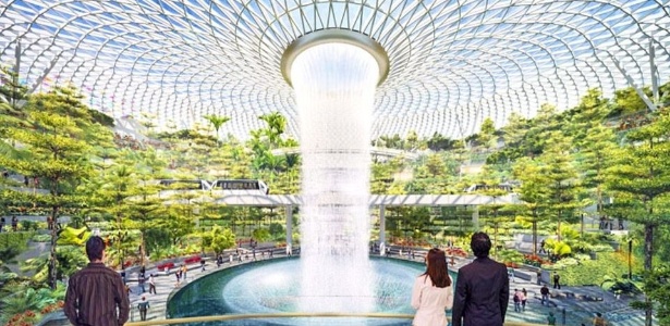 Projeto do complexo "Jewel", que deve ser aberto no aeroporto de Changi em 2018 - Divulgação/Aeroporto de Changi-Cingapura
