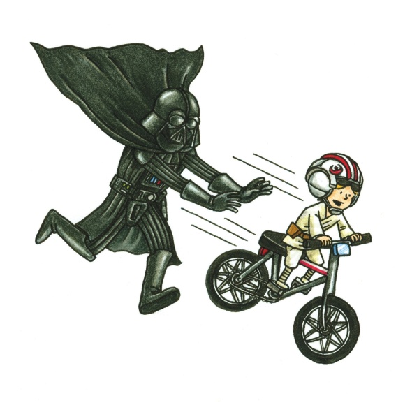 Em "Darh Vader e Filho", vilão da saga "Star Wars" brinca com o pequeno Luke Skywalker