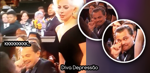 Diva - DiCaprio e Gaga - Montagem/Diva Depressão - Montagem/Diva Depressão
