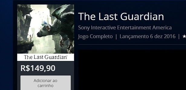 Preço reduzido de "The Last Guardian" deve chegar às lojas - Divulgação