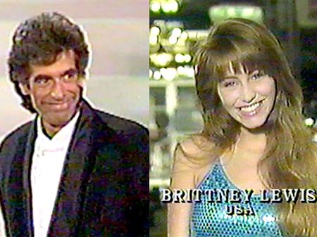 Brittney Lewis e David Copperfield durante o concurso de beleza no Japão em 1988 - Reprodução/The Wrap