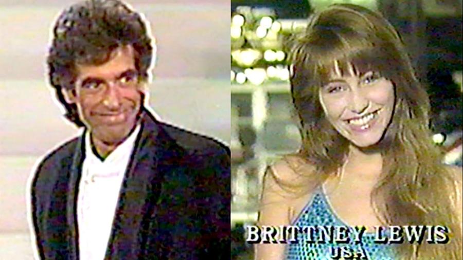 Brittney Lewis e David Copperfield durante o concurso de beleza no Japão em 1988 - Reprodução/The Wrap