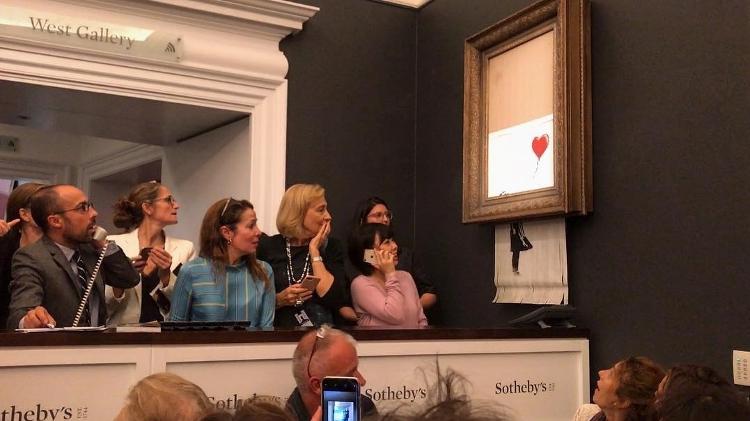 "Menina com Balão", de Banksy, é triturada após leilão na Sotheby's - Reprodução/Instagram - Reprodução/Instagram