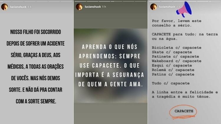  Luciano Huck confessa que o filho estava sem capacete e fala da importância do equipamento de segurança - Instagram/Reprodução - Instagram/Reprodução