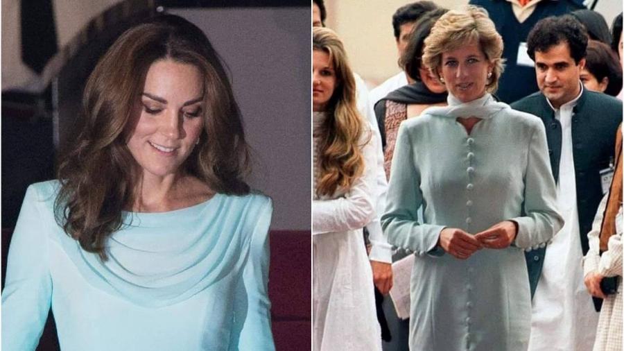 Look usado por Kate Middleton lembra o da princesa Diana no Paquistão - Samir Hussein/WireImage Reprodução/Daily Mail