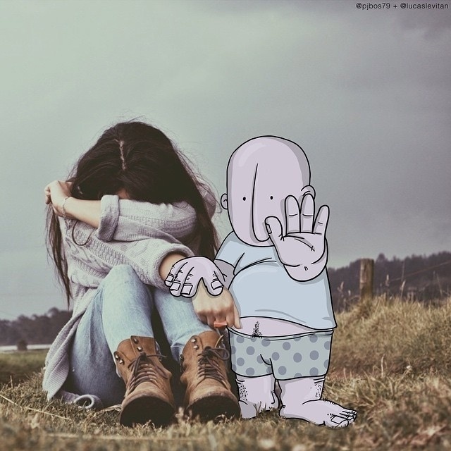 Imagem do artista gaúcho Lucas Levitan, que faz intervenções em fotos alheias na rede social - Divilgação/Lucas Levitan