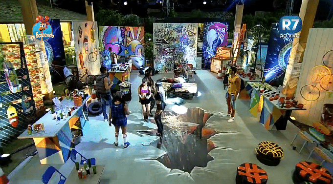 23.out.2015 - A decoração foi inspirada em arte urbana - Reprodução/Record