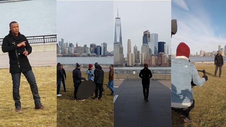 Alexandre Pires grava clipe em Nova York - Montagem - Montagem