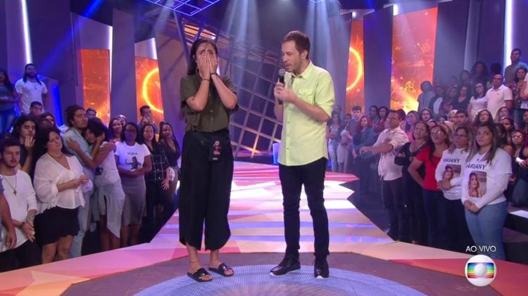 Hana e Leifert - Reprodução/TvGlobo - Reprodução/TvGlobo