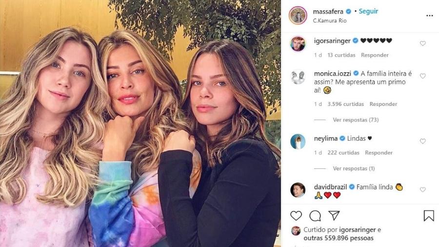 Mônica Iozzi elogia a beleza da família de Grazi em foto publicada pela atriz ao lado de suas sobrinhas - Reprodução/Instagram/@massafera