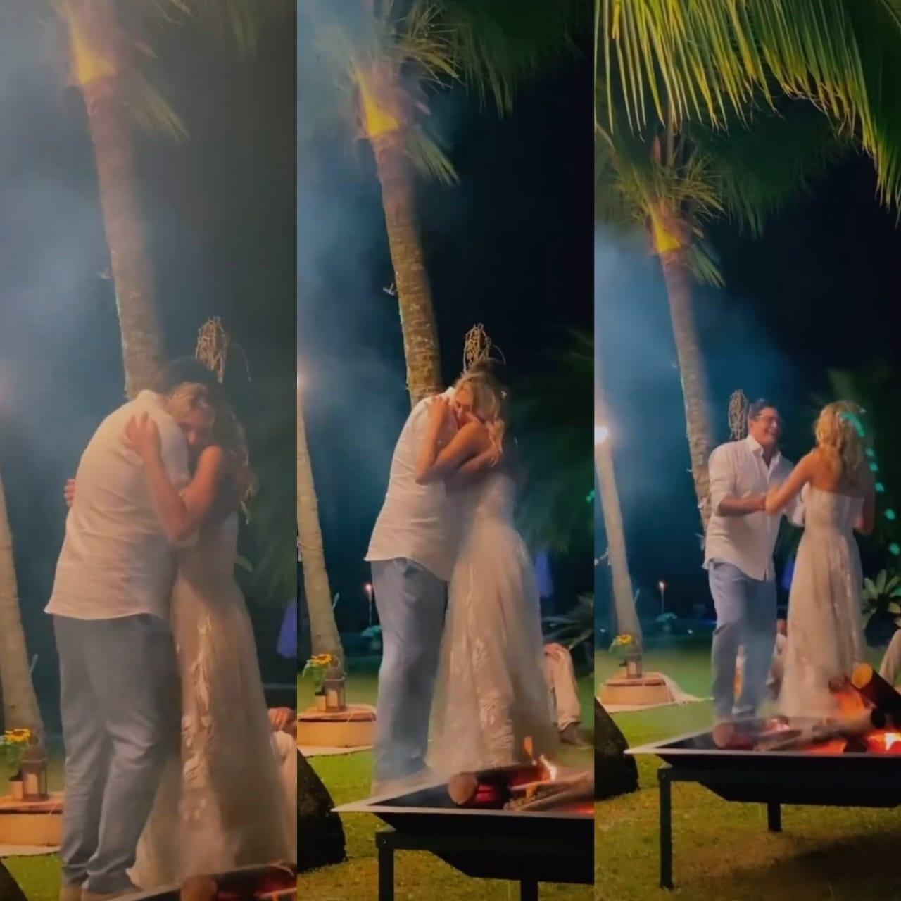 Sasha dança com o pai, Luciano Szafir, durante o casamento - Reprodução/Instagram @joãofigueiredof