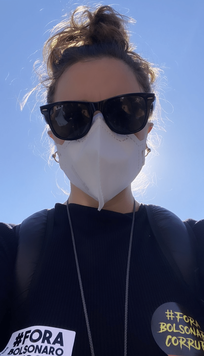 Alice Wegmann foi às ruas apoiar ato contra governo Bolsonaro - Reprodução/Instagram