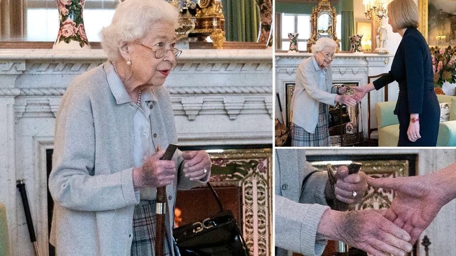 Rainha Elizabeth surgiu com "mão roxa" na posse da primeira-ministra Liz Truss - Getty Images