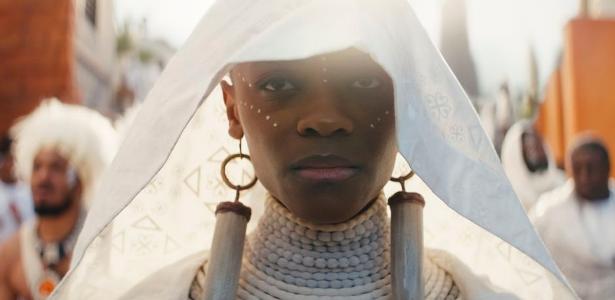 A atriz Letitia Wright (Shuri), em Pantera Negra 2.