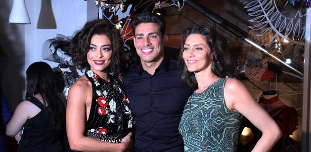 Juliana Paes, Maria Fernanda Cândido e Cauã Reymond no lançamento da minissérie "Dois Irmãos" - Marcos Ferreira /Brazil News - Marcos Ferreira /Brazil News