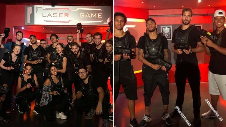 Bruna Marquezine e Neymar Jr. com amigos - Reprodução/Instagram - Reprodução/Instagram