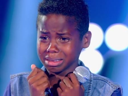 Jeremias Reis se emociona no "The Voice Kids" - Reprodução/Globo