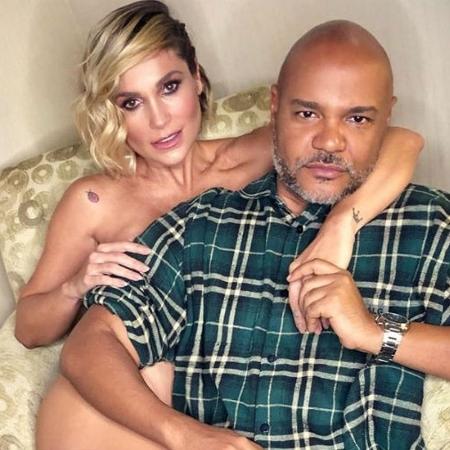 Ale de Souza com a atriz Flávia Alessandra: casamento de maquiador das globais tem lista repleta de famosas - Reprodução/Instagram