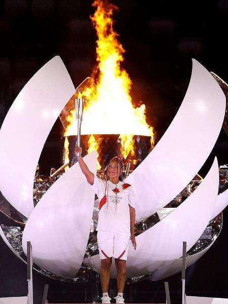 Naomi Osaka acendeu a pira olímpica, dando início aos Jogos de Tóquio - Reprodução