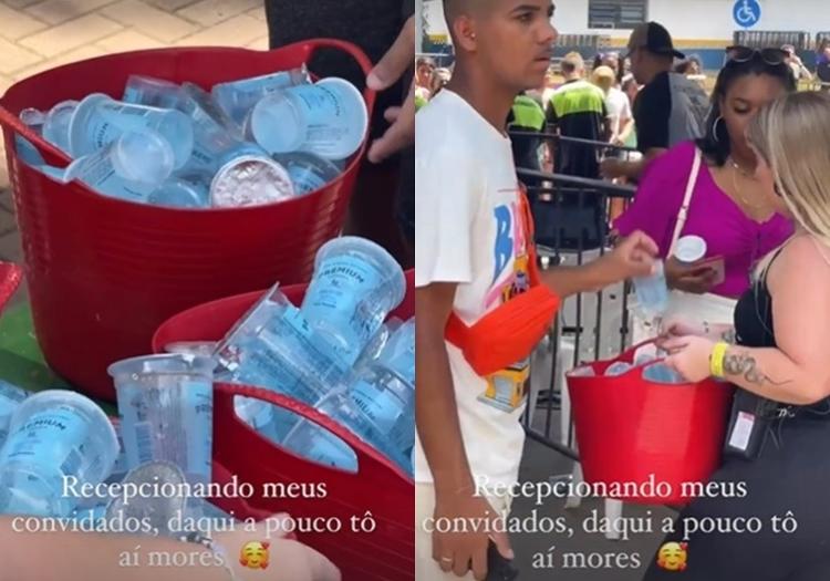 Ludmilla distribui água para fãs no Numanice