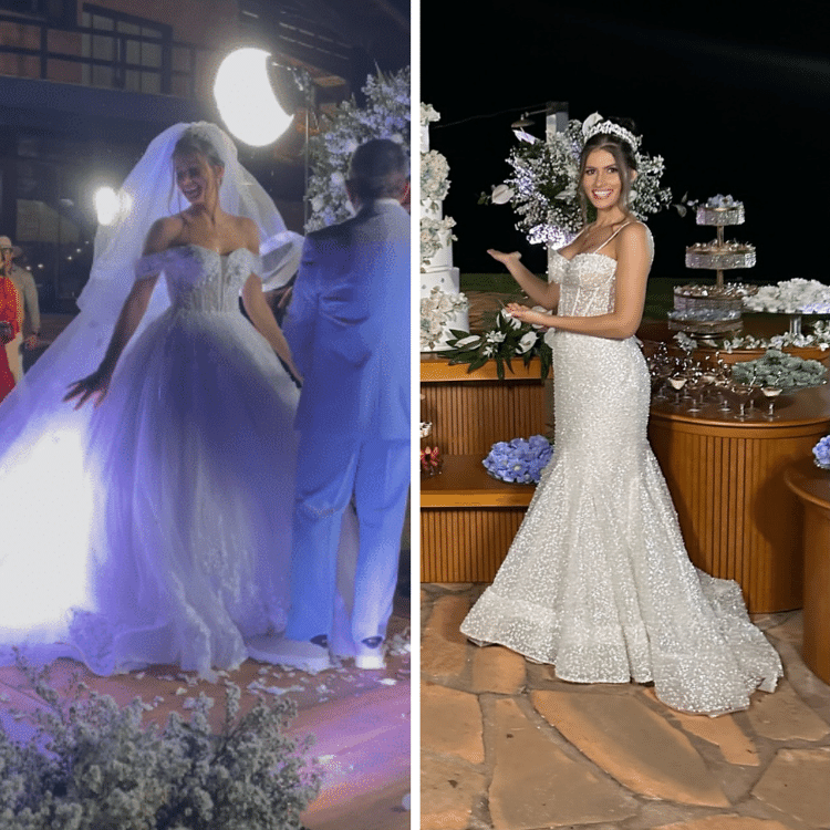 Vestidos de Calita Franciele em casamento com Amado Batista Vestidos de Calita Franciele em casamento com Amado Batista