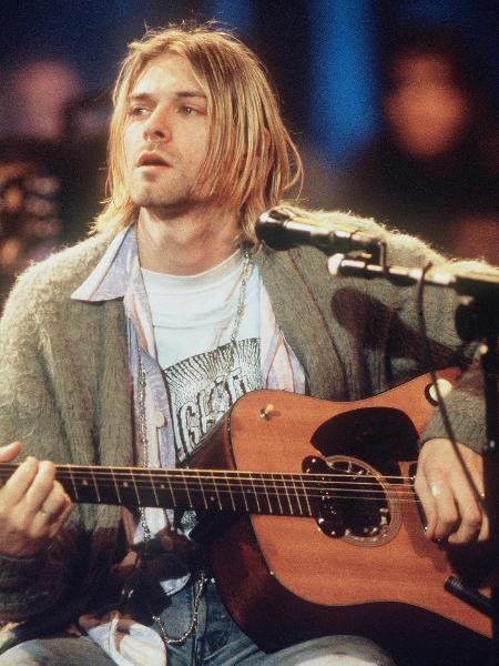 Kurt Cobain durante o MTV Unplugged do Nirvana - Getty Images